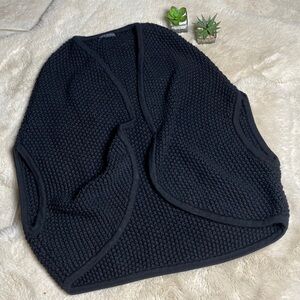 Banana Republic Open Cardigan Vest Womens Size XS / Small 100% Merino Wool Black